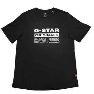 G Star Raw Originals T-Shirt Black Goth Women's Small Streetwear Organic Cotton